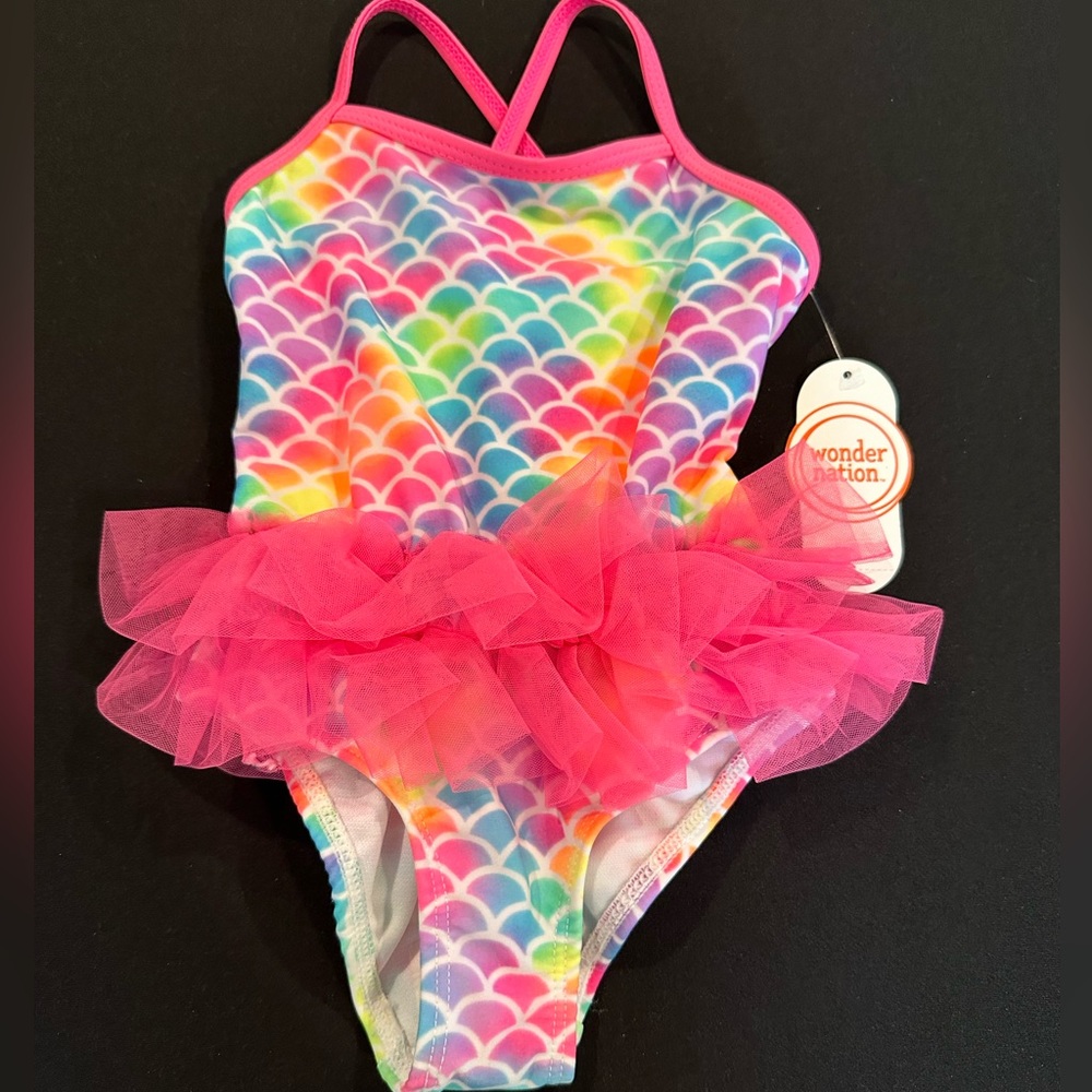 Girls Rainbow tulle swim suit - size 2T - BNWT